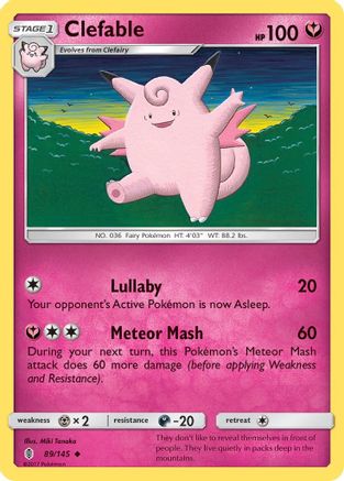 Clefable (89/145) [Sun & Moon: Guardians Rising] Reverse Holofoil