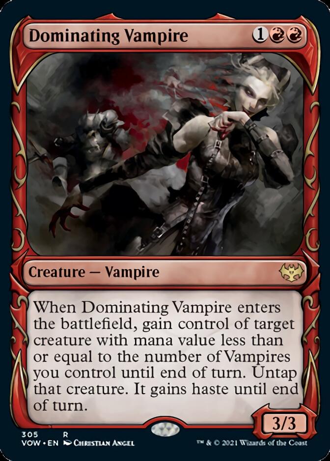 Dominating Vampire (Showcase Fang Frame) [Innistrad: Crimson Vow] Foil