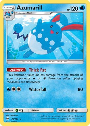 Azumarill (35/147) [Sun & Moon: Burning Shadows] Reverse Holofoil
