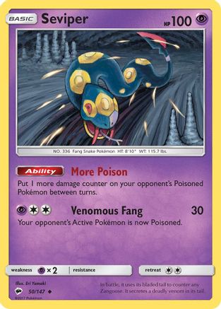 Seviper (50/147) [Sun & Moon: Burning Shadows] Reverse Holofoil
