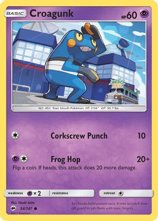Croagunk (54/147) [Sun & Moon: Burning Shadows] Reverse Holofoil
