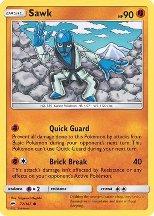 Sawk (72/147) [Sun & Moon: Burning Shadows] Reverse Holofoil