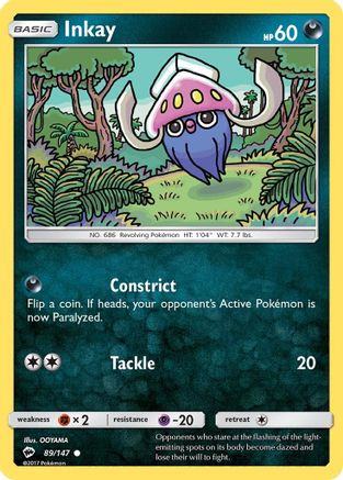 Inkay (89/147) [Sun & Moon: Burning Shadows] Reverse Holofoil