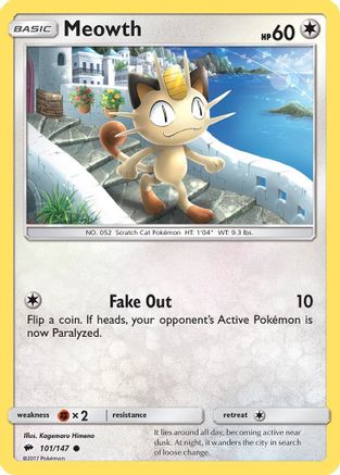 Meowth (101/147) [Sun & Moon: Burning Shadows] Reverse Holofoil