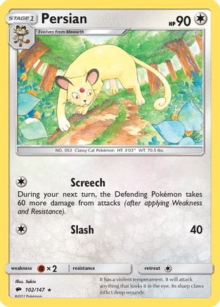Persian (102/147) [Sun & Moon: Burning Shadows] Reverse Holofoil