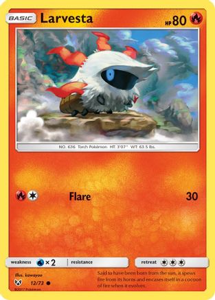 Larvesta (12/73) [Sun & Moon: Shining Legends] Reverse Holofoil