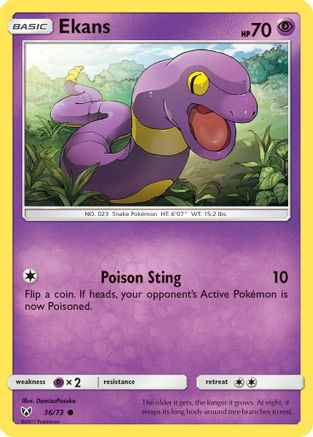 Ekans (36/73) [Sun & Moon: Shining Legends] Reverse Holofoil