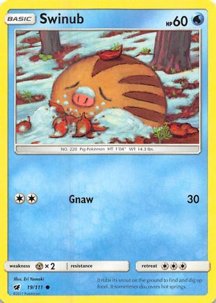 Swinub (19/111) [Sun & Moon: Crimson Invasion] Reverse Holofoil