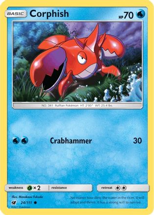 Corphish (24/111) [Sun & Moon: Crimson Invasion] Reverse Holofoil