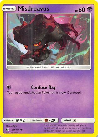 Misdreavus (39/111) [Sun & Moon: Crimson Invasion] Reverse Holofoil