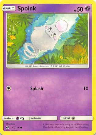 Spoink (41/111) [Sun & Moon: Crimson Invasion] Reverse Holofoil