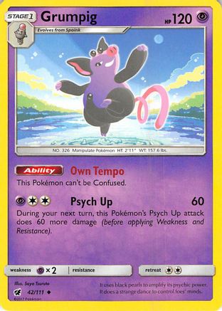Grumpig (42/111) [Sun & Moon: Crimson Invasion] Reverse Holofoil