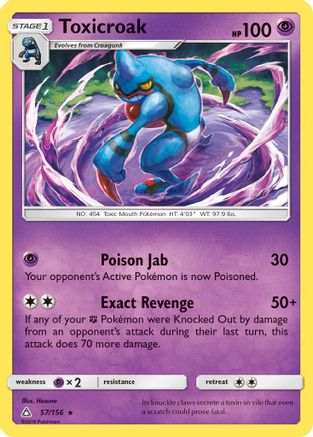 Toxicroak (57/156) [Sun & Moon: Ultra Prism] Reverse Holofoil