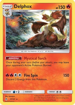 Delphox (17/131) [Sun & Moon: Forbidden Light] Reverse Holofoil