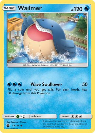 Wailmer (39/168) [Sun & Moon: Celestial Storm] Reverse Holofoil