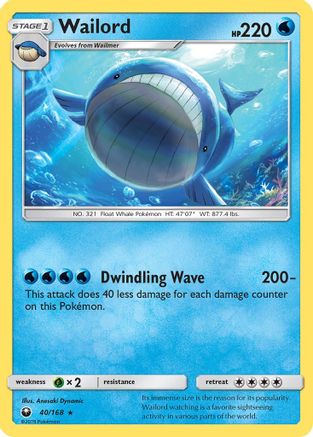 Wailord (40/168) [Sun & Moon: Celestial Storm] Reverse Holofoil