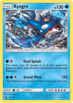 Kyogre (46/168) [Sun & Moon: Celestial Storm] Reverse Holofoil