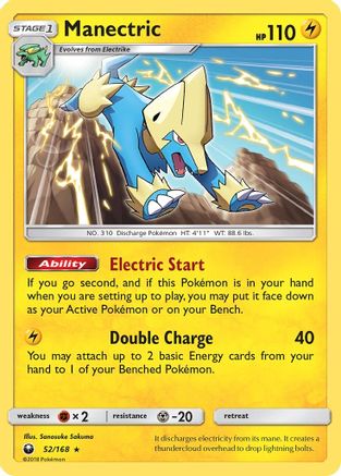 Manectric (52/168) [Sun & Moon: Celestial Storm] Reverse Holofoil