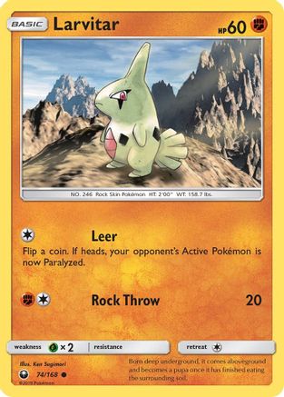 Larvitar (74/168) [Sun & Moon: Celestial Storm] Reverse Holofoil
