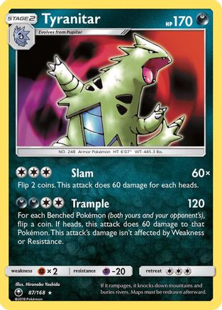 Tyranitar (87/168) [Sun & Moon: Celestial Storm] Reverse Holofoil