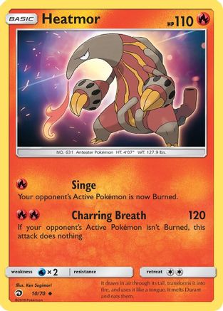 Heatmor (10/70) [Sun & Moon: Dragon Majesty] Reverse Holofoil