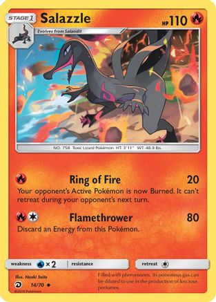 Salazzle (14/70) [Sun & Moon: Dragon Majesty] Reverse Holofoil