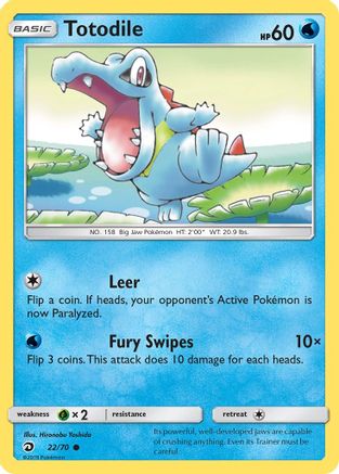 Totodile (22/70) [Sun & Moon: Dragon Majesty] Reverse Holofoil