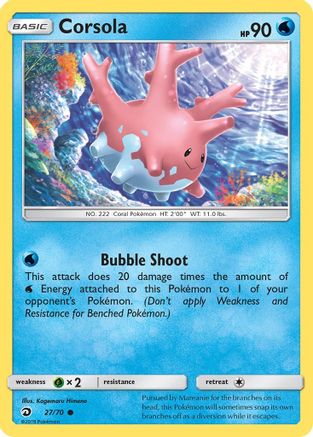 Corsola (27/70) [Sun & Moon: Dragon Majesty] Reverse Holofoil