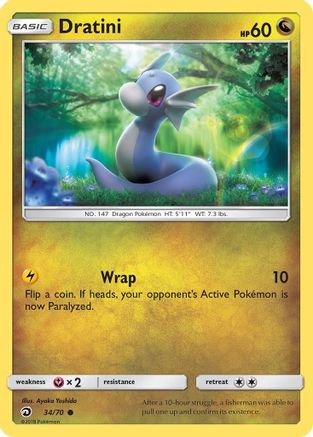Dratini (34/70) [Sun & Moon: Dragon Majesty] Reverse Holofoil