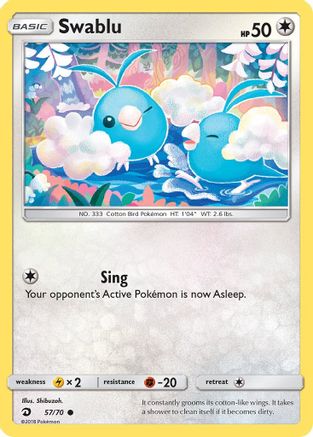 Swablu (57/70) [Sun & Moon: Dragon Majesty] Reverse Holofoil