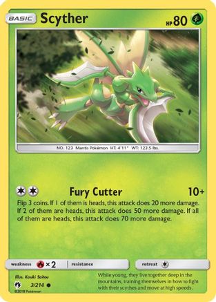Scyther (3/214) [Sun & Moon: Lost Thunder] Reverse Holofoil
