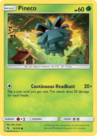 Pineco (15/214) [Sun & Moon: Lost Thunder] Reverse Holofoil