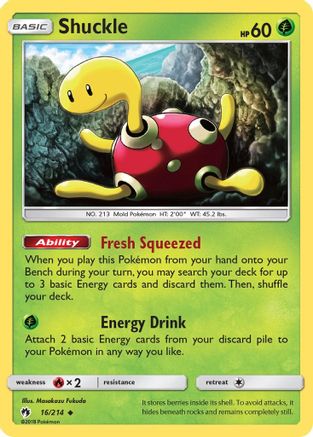 Shuckle (16/214) [Sun & Moon: Lost Thunder] Reverse Holofoil