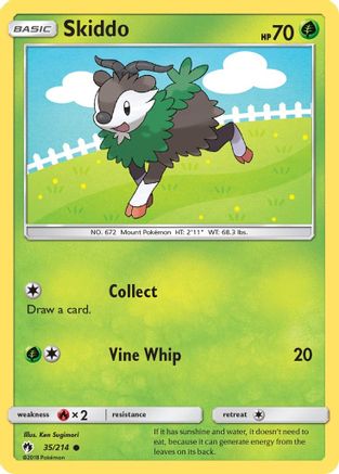 Skiddo (35/214) [Sun & Moon: Lost Thunder] Reverse Holofoil