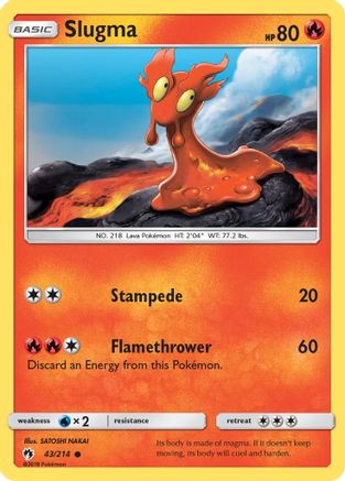 Slugma (43/214) [Sun & Moon: Lost Thunder] Reverse Holofoil
