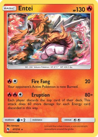 Entei (47/214) [Sun & Moon: Lost Thunder] Reverse Holofoil