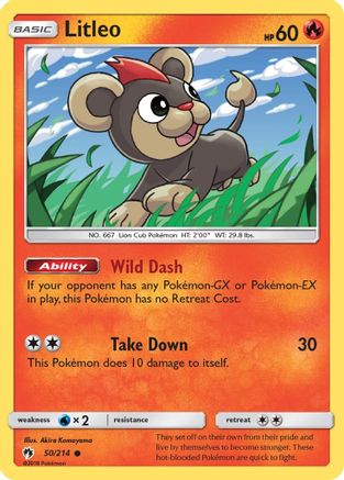 Litleo (50/214) [Sun & Moon: Lost Thunder] Reverse Holofoil