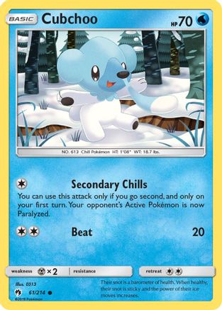 Cubchoo (61/214) [Sun & Moon: Lost Thunder] Reverse Holofoil