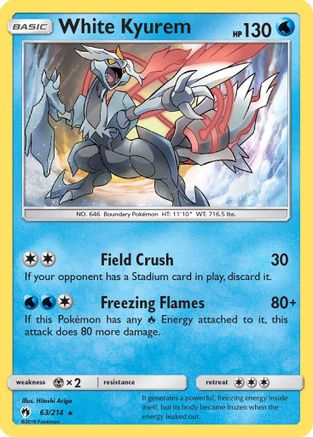 White Kyurem (63/214) [Sun & Moon: Lost Thunder] Reverse Holofoil