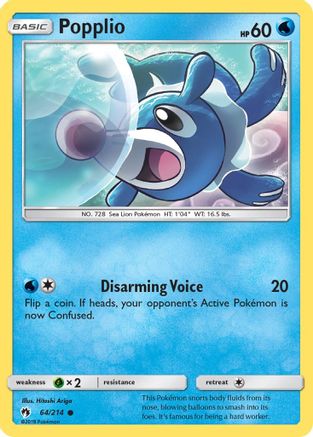 Popplio (64/214) [Sun & Moon: Lost Thunder] Reverse Holofoil