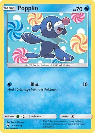Popplio (65/214) [Sun & Moon: Lost Thunder] Reverse Holofoil