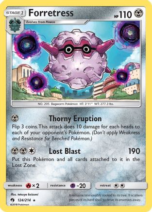 Forretress (124/214) [Sun & Moon: Lost Thunder] Reverse Holofoil