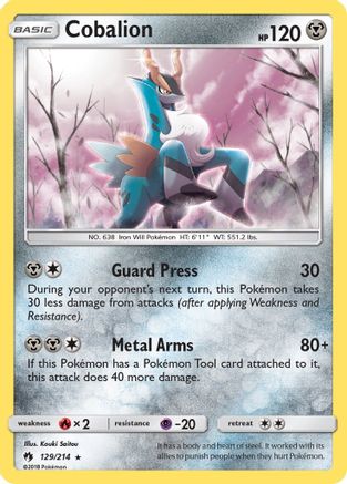 Cobalion (129/214) [Sun & Moon: Lost Thunder] Reverse Holofoil
