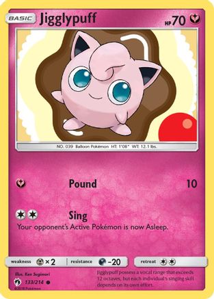 Jigglypuff (133/214) [Sun & Moon: Lost Thunder] Reverse Holofoil