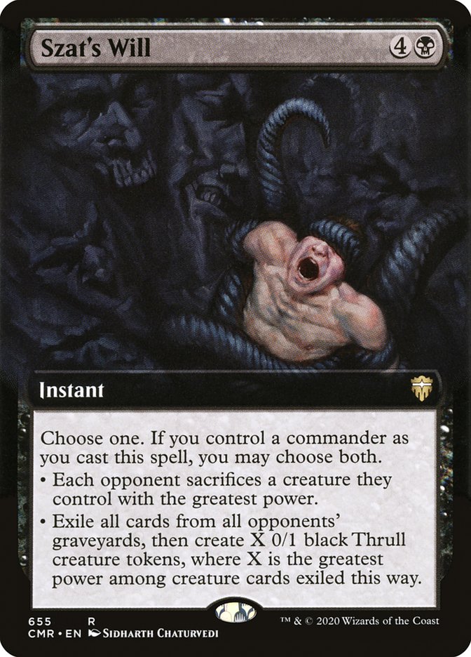 Szat's Will (Extended Art) [Commander Legends] Foil