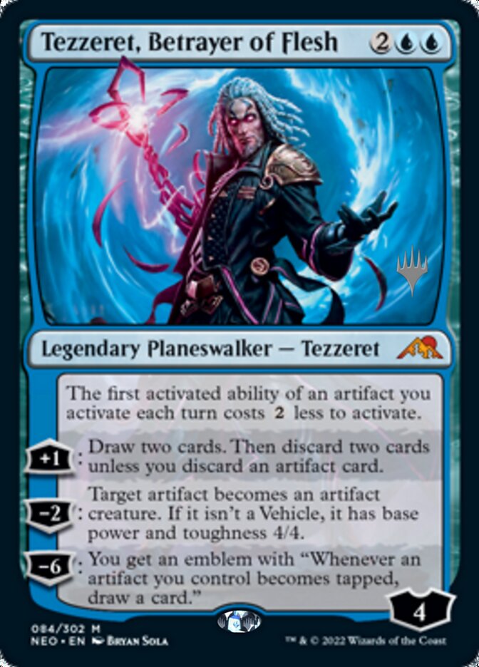Tezzeret, Betrayer of Flesh (Promo Pack) [Kamigawa: Neon Dynasty Promos] Foil