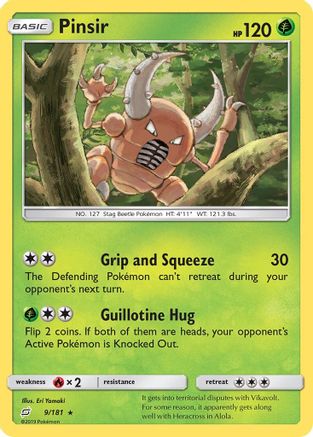 Pinsir (9/181) [Sun & Moon: Team Up] Reverse Holofoil