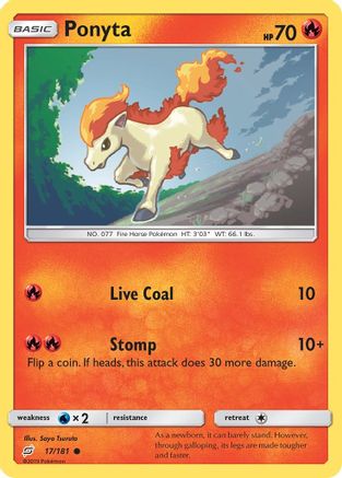Ponyta (17/181) [Sun & Moon: Team Up] Reverse Holofoil