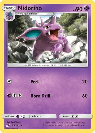 Nidorino (58/181) [Sun & Moon: Team Up] Reverse Holofoil