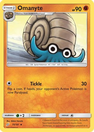 Omanyte (75/181) [Sun & Moon: Team Up] Reverse Holofoil